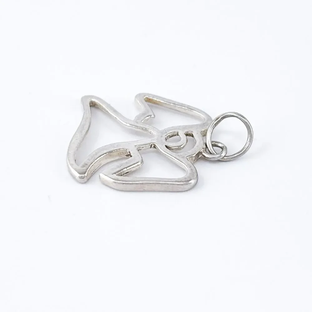 Vintage 925 Sterling Silver Angel Outline Charm